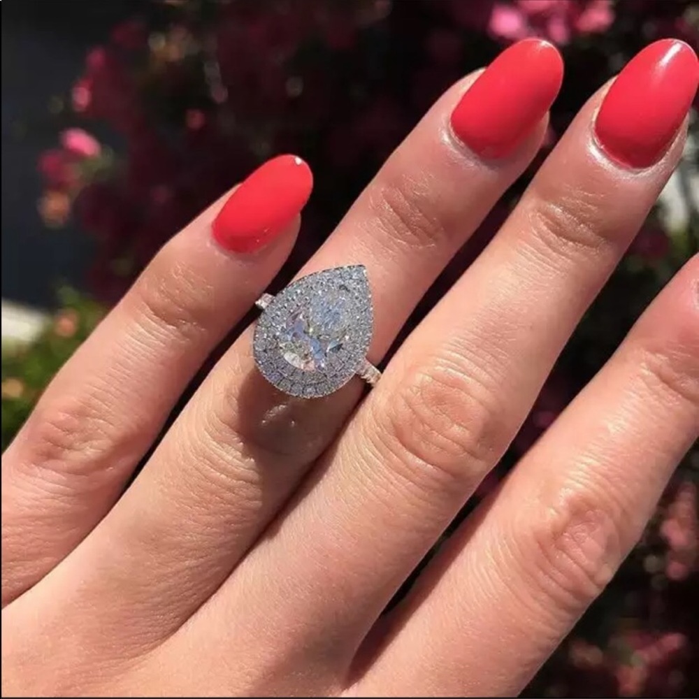 NWT Cubic Zircon Stone plated silver ring - Picture 1 of 5